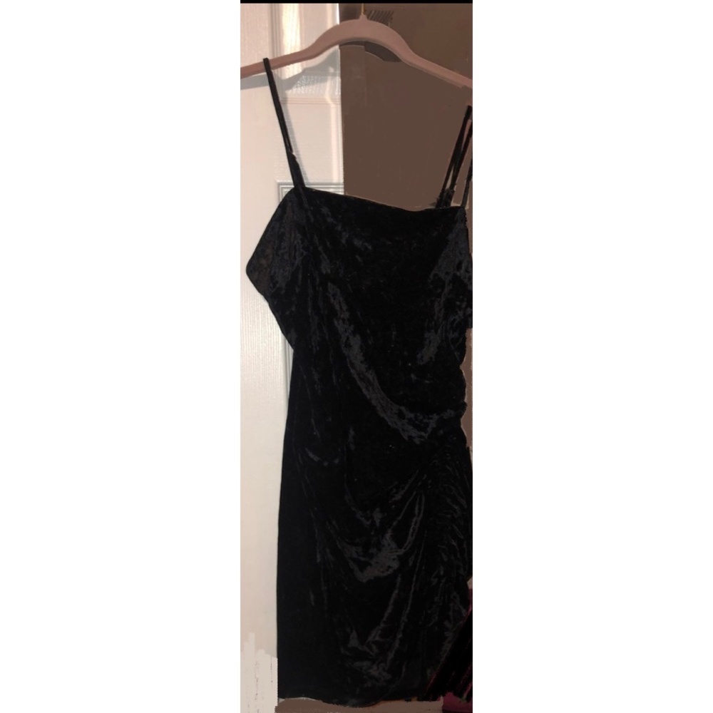 Black suede dress